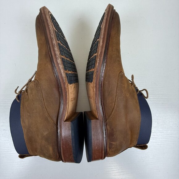 Cole Haan Men's Chukka Boots Brown Leather Blue Top Distressed - Picture 5 of 10